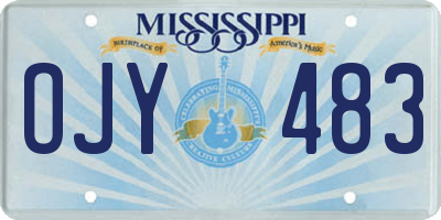 MS license plate OJY483