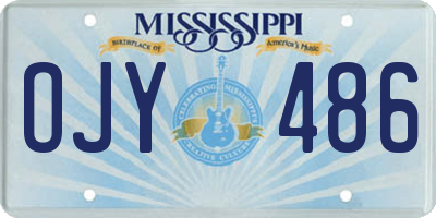 MS license plate OJY486