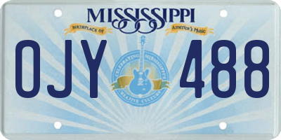 MS license plate OJY488