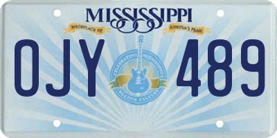 MS license plate OJY489