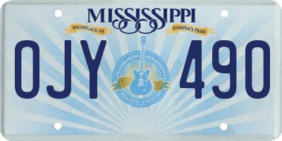 MS license plate OJY490
