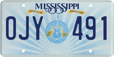 MS license plate OJY491