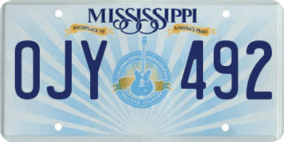 MS license plate OJY492