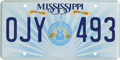 MS license plate OJY493
