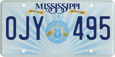 MS license plate OJY495