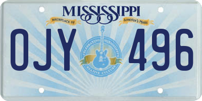 MS license plate OJY496