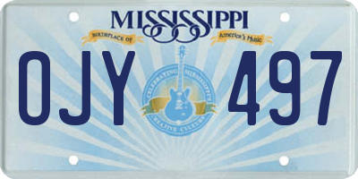 MS license plate OJY497