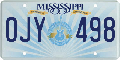 MS license plate OJY498