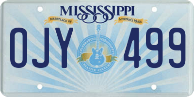 MS license plate OJY499