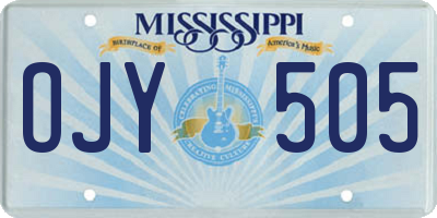 MS license plate OJY505