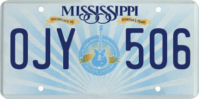 MS license plate OJY506