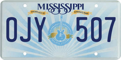 MS license plate OJY507