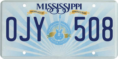 MS license plate OJY508