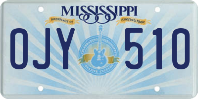 MS license plate OJY510