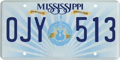 MS license plate OJY513