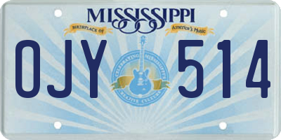 MS license plate OJY514