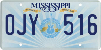MS license plate OJY516