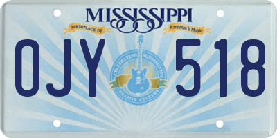 MS license plate OJY518
