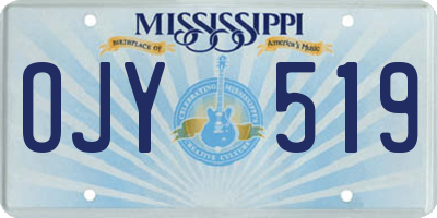 MS license plate OJY519