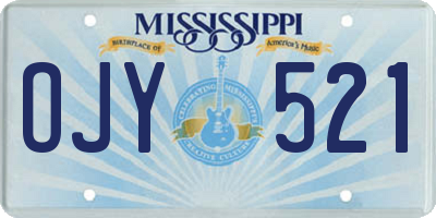 MS license plate OJY521