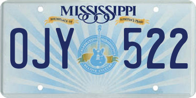 MS license plate OJY522