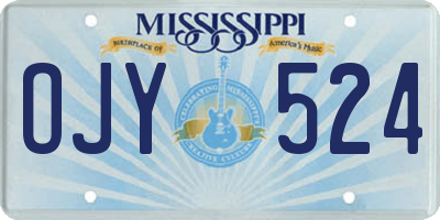 MS license plate OJY524