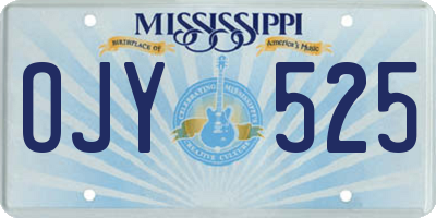 MS license plate OJY525