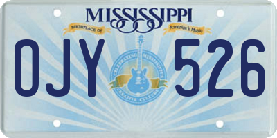 MS license plate OJY526