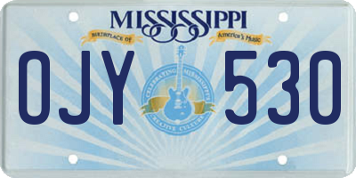 MS license plate OJY530