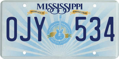 MS license plate OJY534