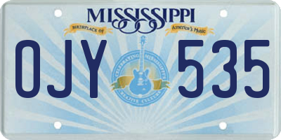 MS license plate OJY535