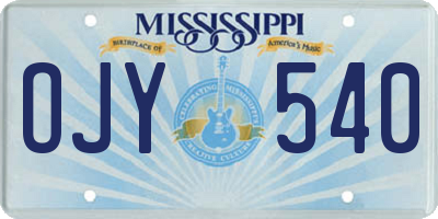 MS license plate OJY540