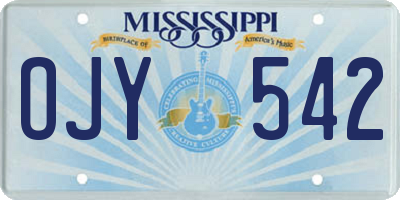 MS license plate OJY542