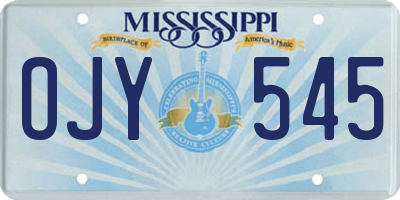 MS license plate OJY545