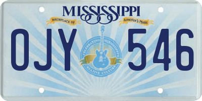 MS license plate OJY546