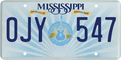 MS license plate OJY547