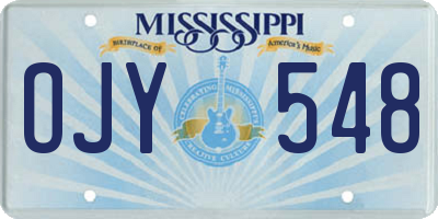 MS license plate OJY548