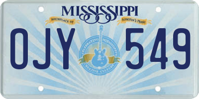 MS license plate OJY549