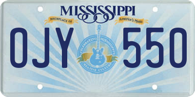 MS license plate OJY550
