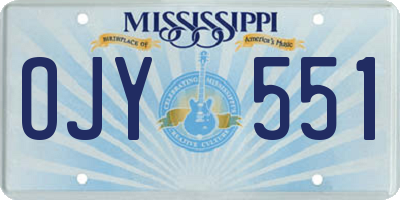 MS license plate OJY551