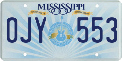 MS license plate OJY553