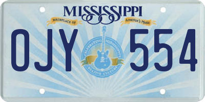 MS license plate OJY554
