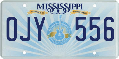 MS license plate OJY556