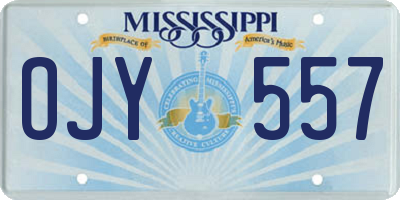 MS license plate OJY557