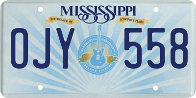 MS license plate OJY558