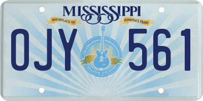 MS license plate OJY561