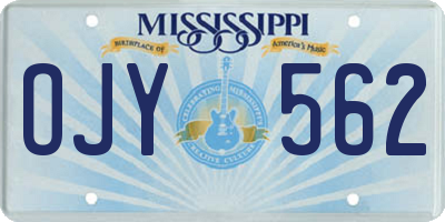 MS license plate OJY562