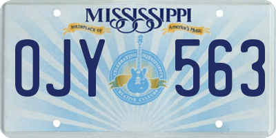 MS license plate OJY563