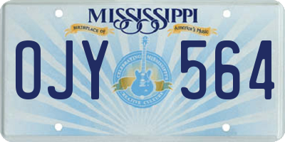 MS license plate OJY564