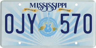 MS license plate OJY570